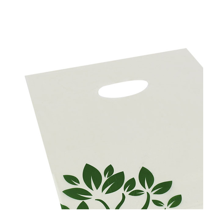 Die-Cut Handle Plastic Bags Home Compost “Be Eco!” 20x33cm (100 Units)