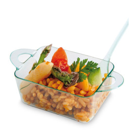 Plastic Container PS with Handles Water Green 9,6x5x3,5cm (24 Units)