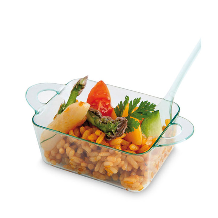 Plastic Container PS with Handles Water Green 9,6x5x3,5cm (24 Units)