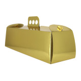 Paper Cake Box Metallized Swisse Roll Gold 12x38,5x10,5cm (50 Units) 