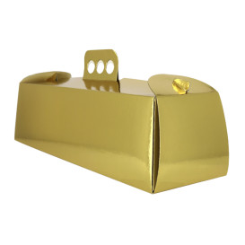 Paper Cake Box Swiss Roll Gold Metallized 12x38,5x10,5cm (100 Units)