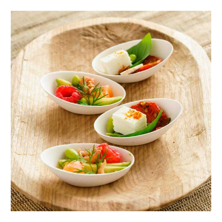 Sugarcane Mini Plate Oval Shape White 6,5x6,5 cm (500 Units)