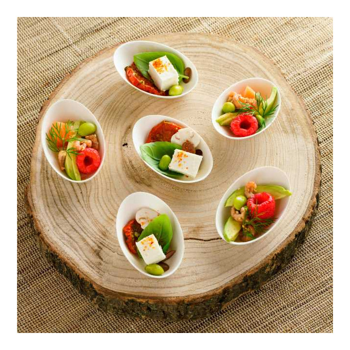 Sugarcane Mini Plate Oval Shape White 6,5x6,5 cm (500 Units)