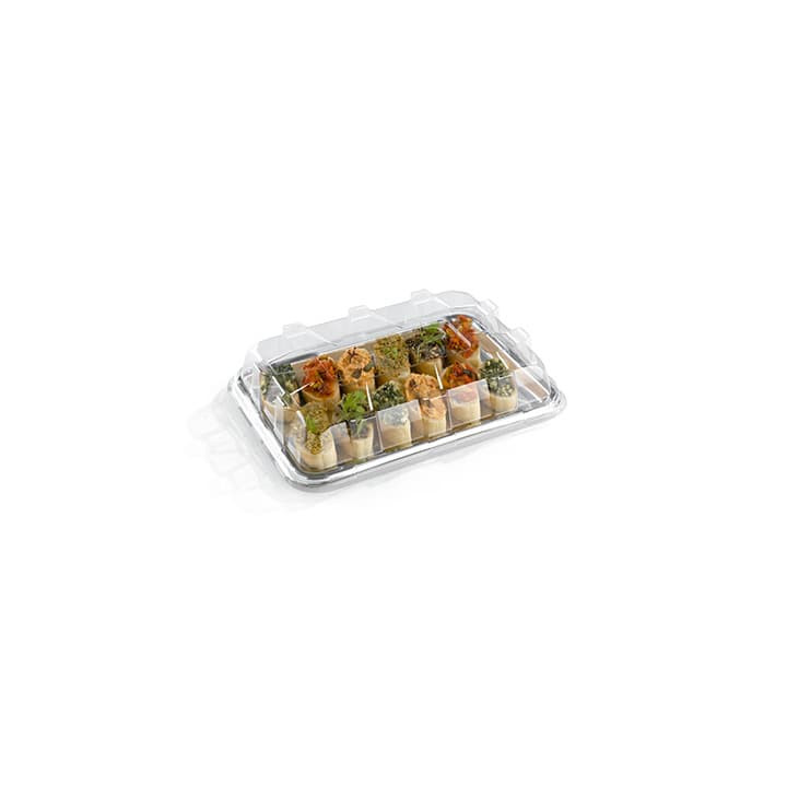 Plastic Tray Rectangular Shape Silver 35X24 cm (5 Units) 