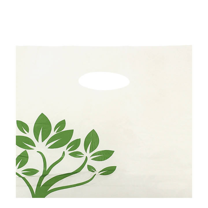 Die-Cut Handle Plastic Bags Home Compost “Be Eco!” 30x40cm (100 Units)