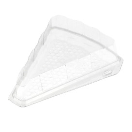 Plastic Cake Slice Container Clear 16,2x13,5x5cm 1/8 Ø26cm (20 Units) 