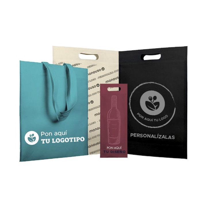 Non-Woven Bag with Die-cut Handles Red 30+10x40cm (25 Units)