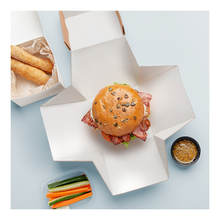 Gourmet Burger Box Kraft 13x13x10cm (25 Units)
