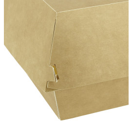 Paperboard Burger Box Kraft Mega Double Closing 13x13x10cm (50 Units)