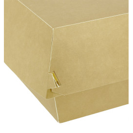 Paperboard Burger Box Kraft XXL Double Closing 11,4x11,4x9cm (50 Units)