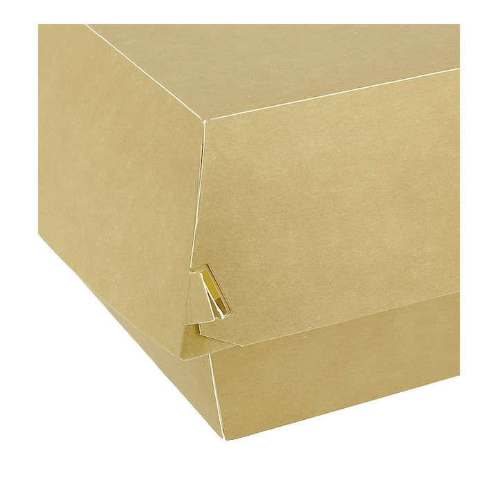 Paperboard Burger Box Kraft XXL Double Closing 13x13x9cm (400 Units)