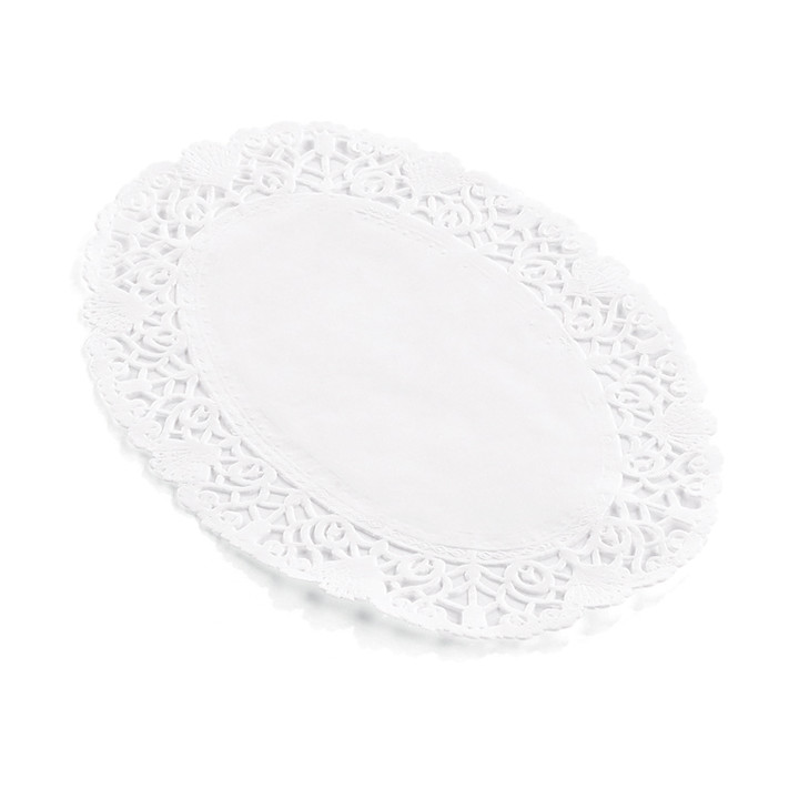Paper Lace Doilie Oval Shape "Litos" White 18x25cm (2000 Units)