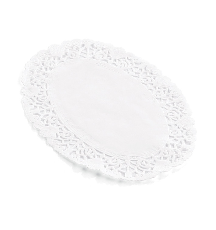 Paper Lace Doilie Oval Shape "Litos" White 22x32cm (250 Units)  