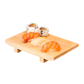 Bamboo Sushi Tray Natural 20,5x15x3cm (24 Units)