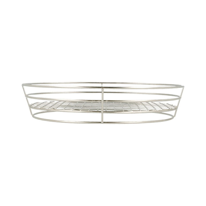 Basket Containers Steel Oval Shape Silver 28x20,5x5,7cm (1 Unit) 