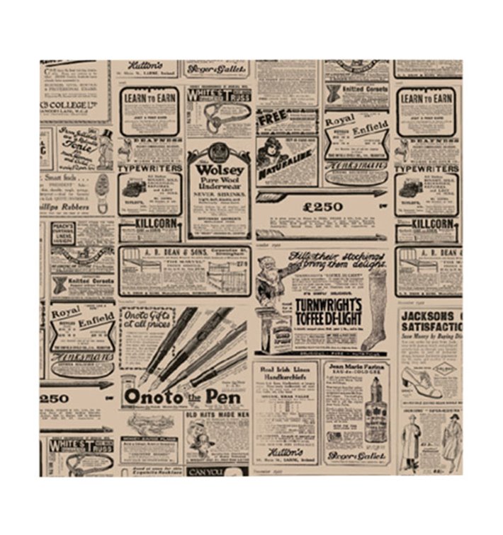 Paper Food Wrap Grease-Proof "Times" Kraft 31x31cm (1000 Units) 