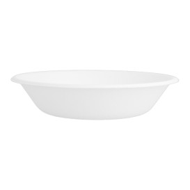 Sugarcane Plate Deep White Ø16 cm (50 Units) 