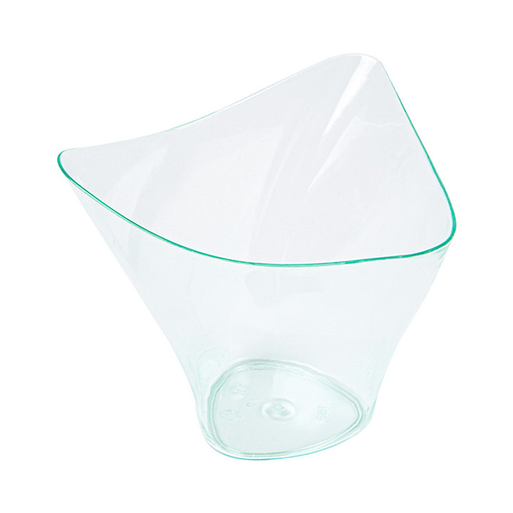 Tasting Plastic Bowl PS Triangle shape Water Green 100ml (24 Units)