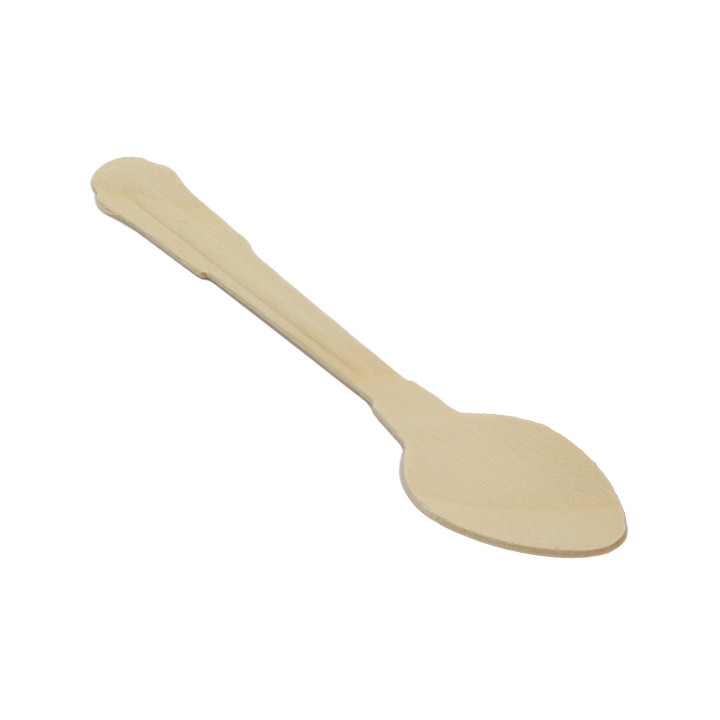 Wooden Teaspoon Coffee 12cm (100 Units)  