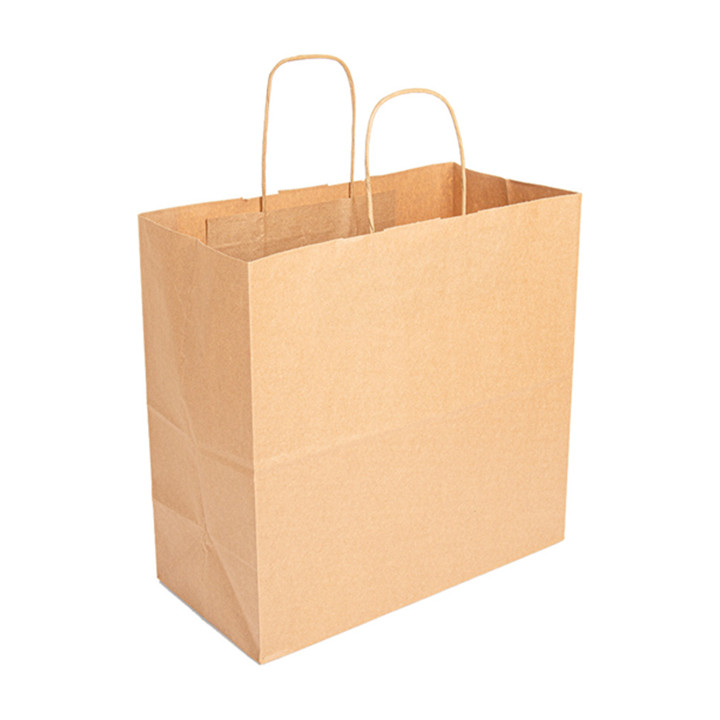 Paper Bag with Handles Kraft Brown 90g 32+16x31cm (50 Units)