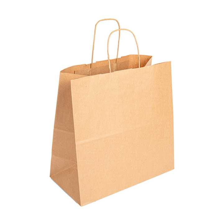 Paper Bag with Handles Kraft Brown 90g 32+16x31cm (250 Units)