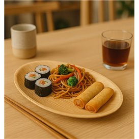 Palm Leaf Tray Oval Shape 26x16x2,5cm (200 Units)