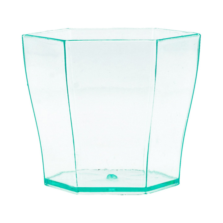 Plastic Tasting Cup PS Hexagonal Shape Water Green 60ml (24 Uts)