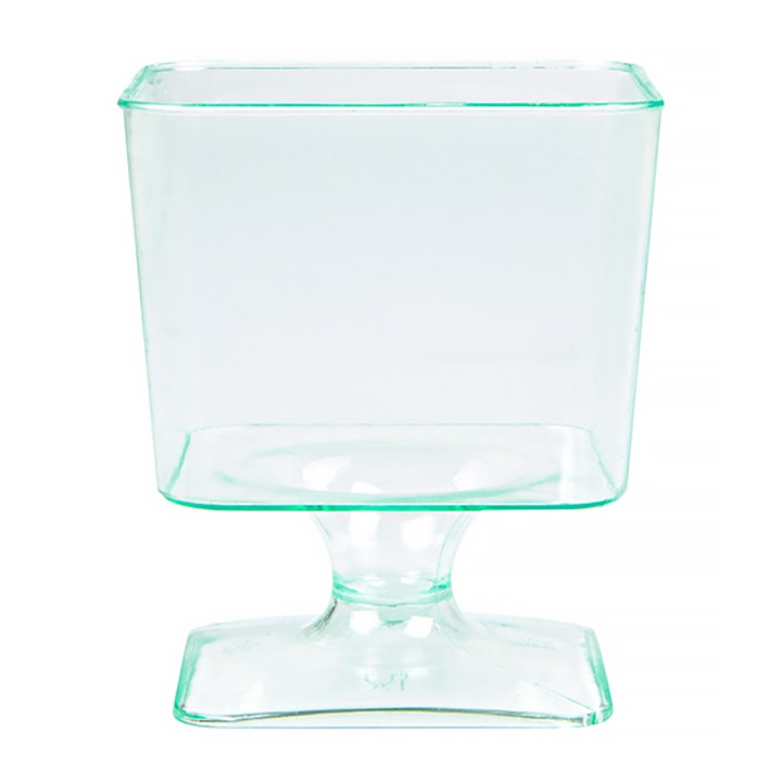 Plastic Glass Square shape Water Green 60 ml (12 Units) 