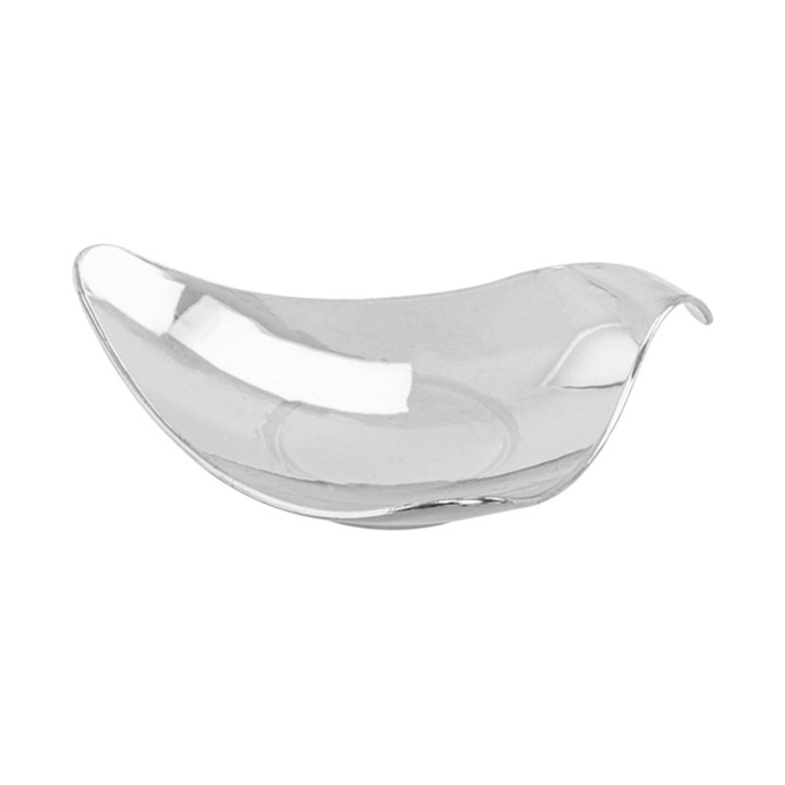 Plastic Tasting Plate PS with Handle Silver 8x1,9cm (500 Units)