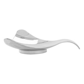 Plastic Tasting Plate PS with Handle Silver 8x1,9cm (500 Units)