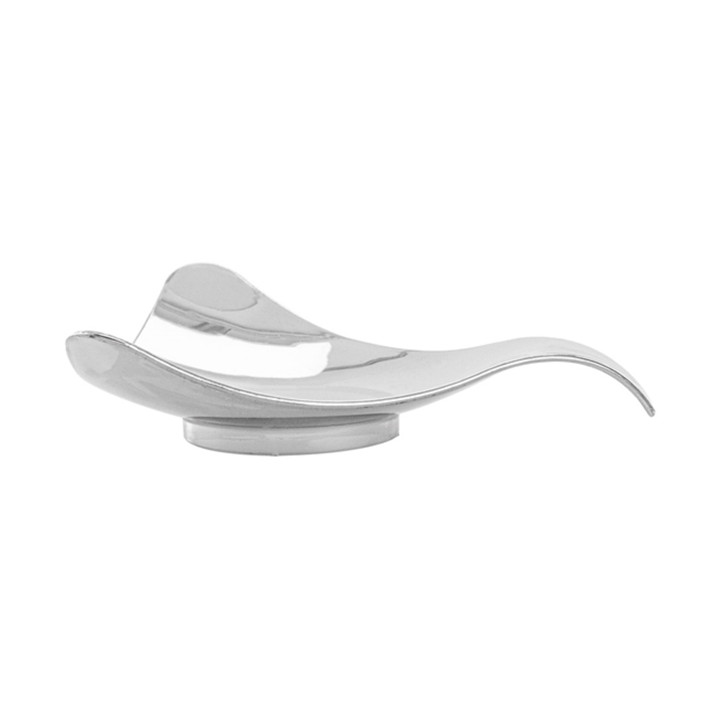 Plastic Tasting Plate PS with Handle Silver 8x1,9cm (500 Units)