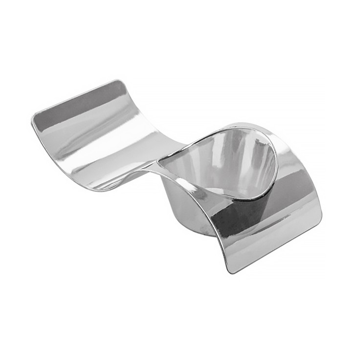 Tasting Plastic Plate PS "Ola" Silver 9,5x4,2cm (50 Units) 