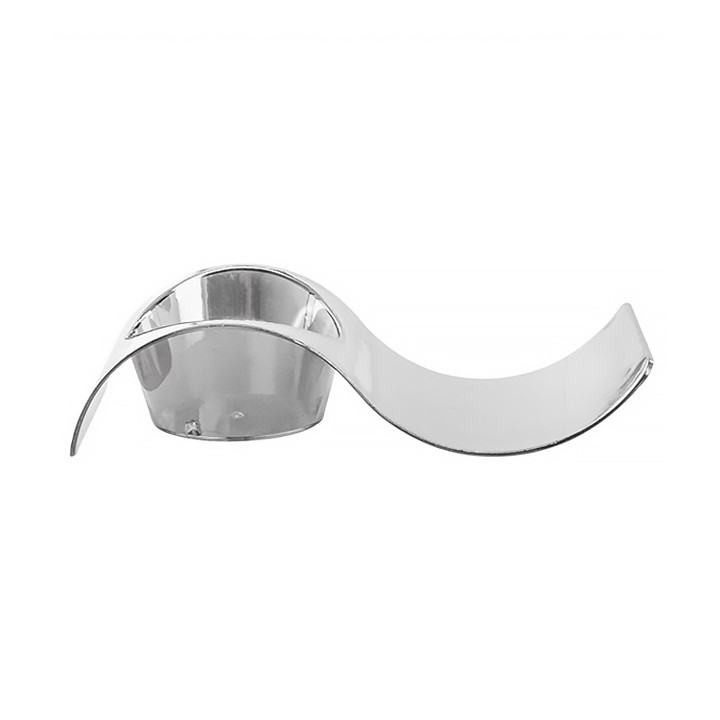 Tasting Plastic Plate PS "Ola" Silver 9,5x4,2cm (500 Units)