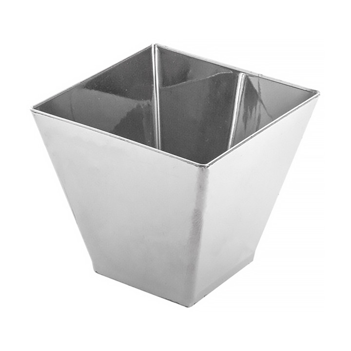 Tasting Plastic Bowl PS Silver Large Size 7x7x5,5cm (50 Units)