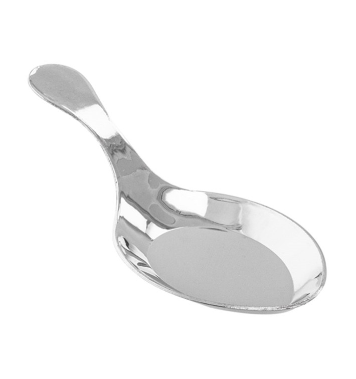 Plastic Sauce Mini Spoon PS Silver 10 cm (500 Units)