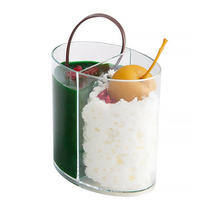 Plastic Tasting Cup PS 2 Compartments Clear 60ml (100 Units)  