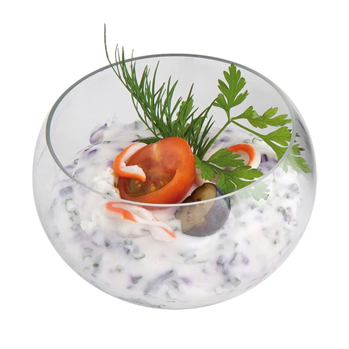 Tasting Plastic Bowl PS Sfere Shape Large Size Clear 150 ml (100 Units)