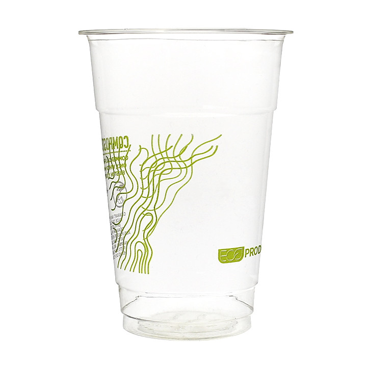 Cornstarch Cup PLA "Green Stripe" 295ml (50 Units) 