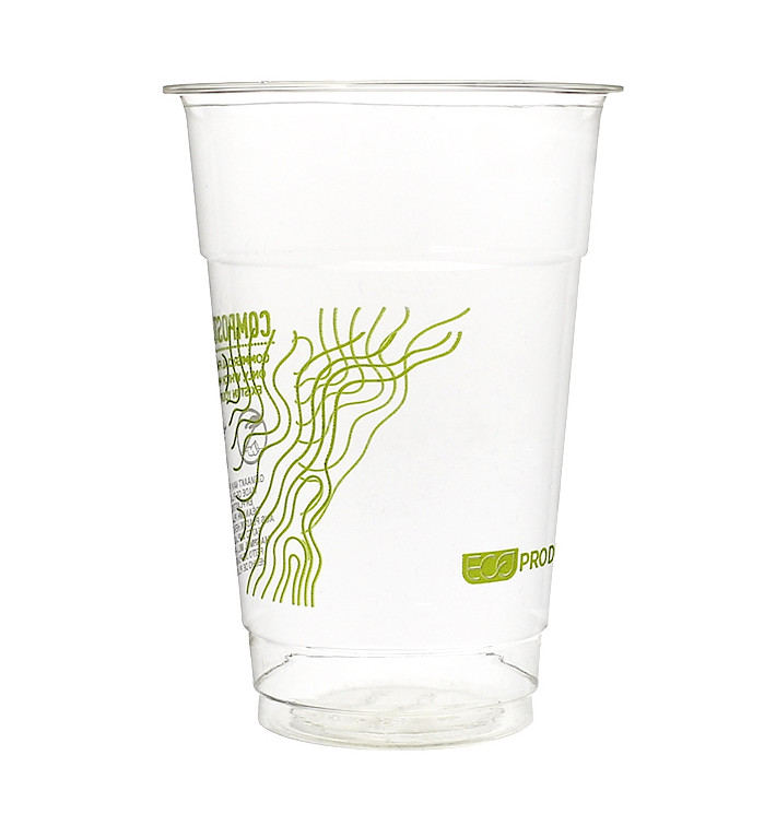 Cornstarch Cup PLA "Green Stripe" 295ml (1.000 Units)