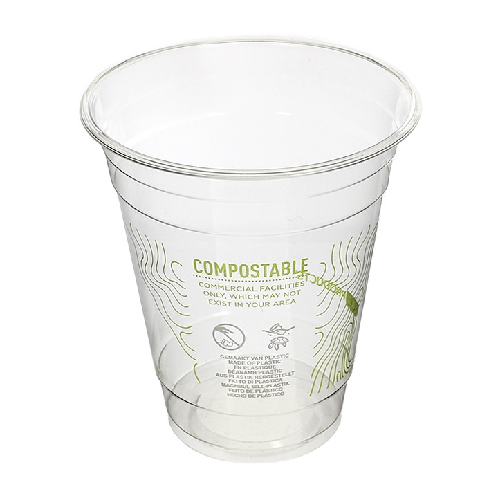 Cornstarch Cup PLA "Green Stripe" 355ml (50 Units) 