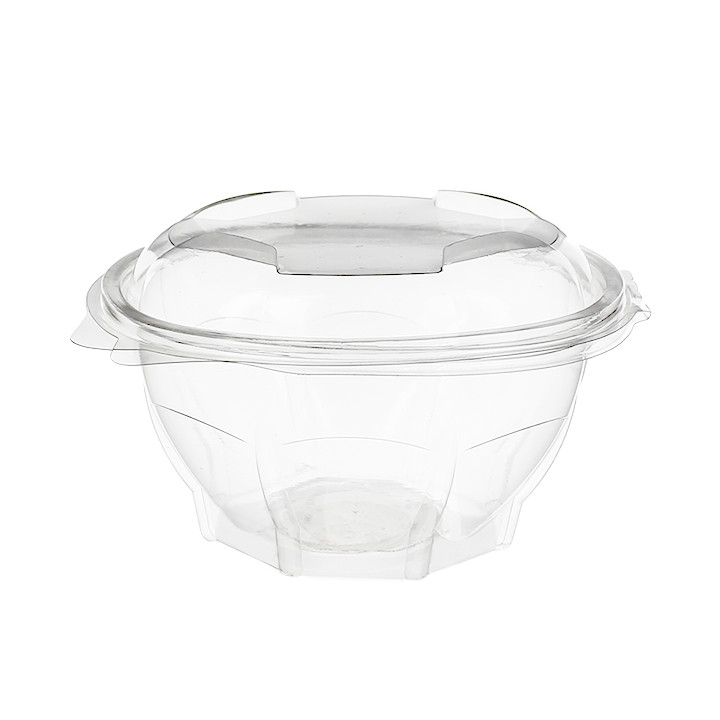 Plastic Hinged Salad Bowl PLA Round Shape 1.000ml (50 Units)