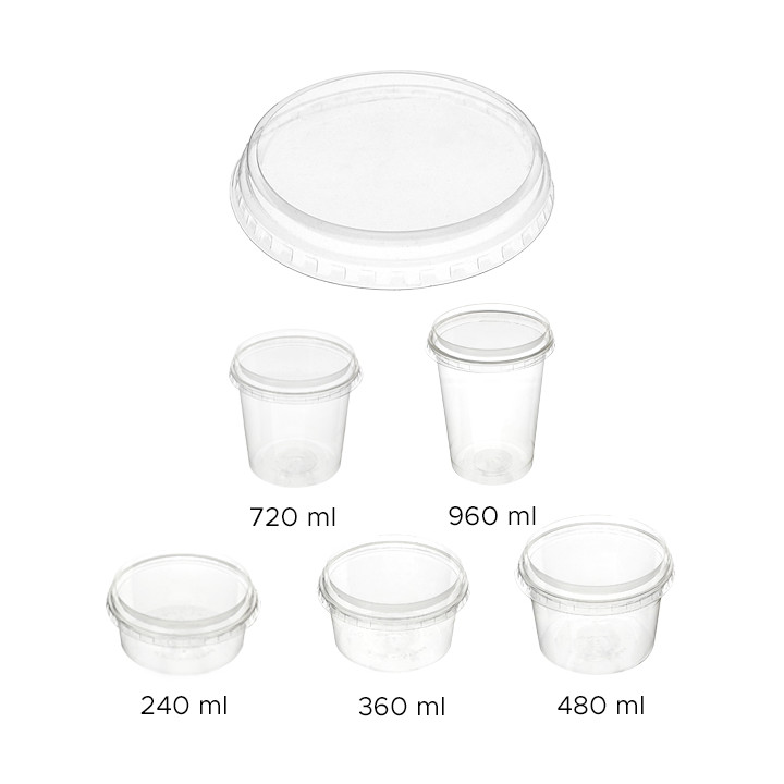 Tub Deli Container PLA Clear Compostable 960ml (600 Units)