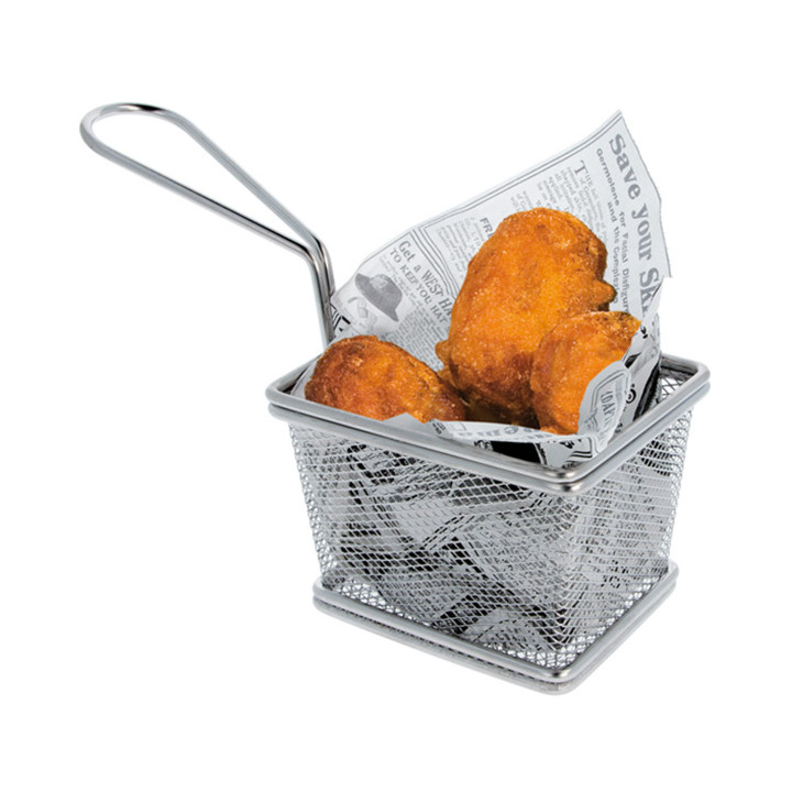 Serving Mini Fryer Container Steel 10x9x6cm (1 Unit) 