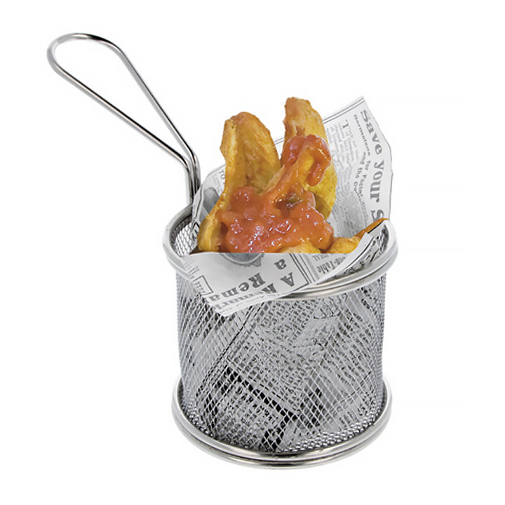Serving Mini Fryer Container Steel 9,3x8,5cm (6 Units)