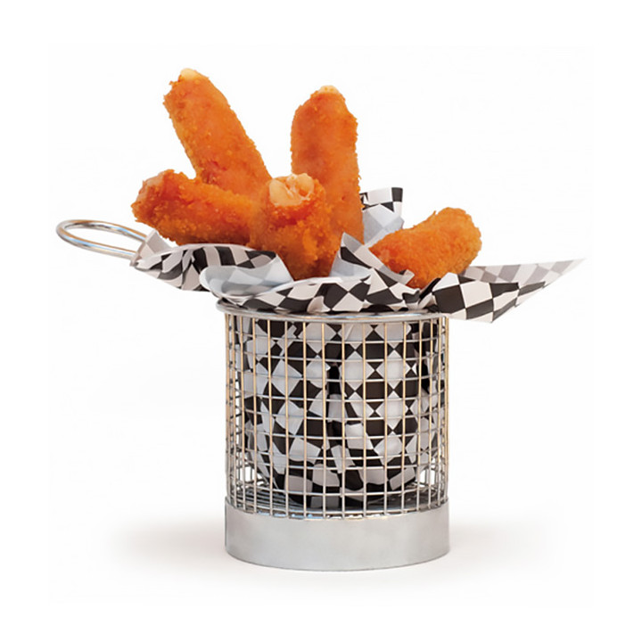 Serving Mini Fryer Container Steel 9,3x8,5cm (6 Units)