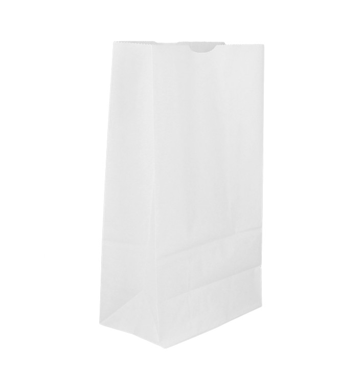 Paper Bag without Handle Kraft White 50g/m² 15+9x28cm (600 Units)