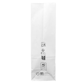 Paper Bag without Handle Kraft White 50g/m² 15+9x28cm (600 Units)