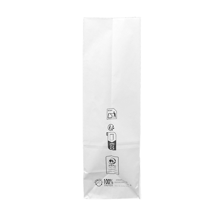 Paper Bag without Handle Kraft White 50g/m² 15+9x28cm (600 Units)