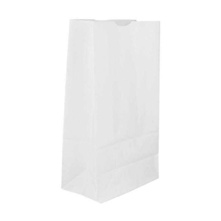 Paper Bag without Handle Kraft White 50g/m² 15+9x28cm (1.000 Units)