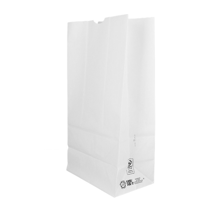 Paper Bag without Handle Kraft White 60g/m² 18+11x34cm (25 Units) 